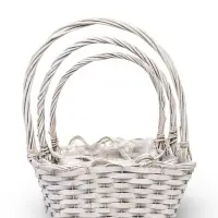 Набор корзин 3 шт, 39х20х14, 26х17х13, 21х13х11  лоза белый