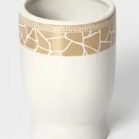 Аксессуары для ванной Доляна &laquo;Мрамор&raquo;, 3 предмета, дозатор с подставкой 550 мл, 2 стакана, белые