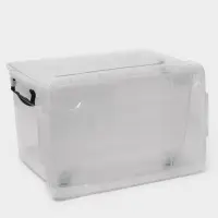 Контейнер для хранения с крышкой, 35 л, 50&times;31&times;28 см, на колёсах, прозрачный, ручки МИКС