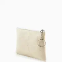 Кошелёк-монетница на молнии, однотонный, 15&times;0.5&times;11 см, бежевый