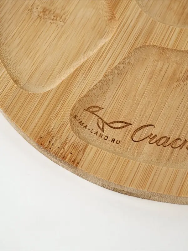 Менажница &laquo;Цветы&raquo; из бамбука, 25 см