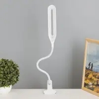 Лампа настольная RISALUX &laquo;Офисный белый&raquo;, светодиодная, на прищепке, от USB, 11&times;7.5&times;60.5 см