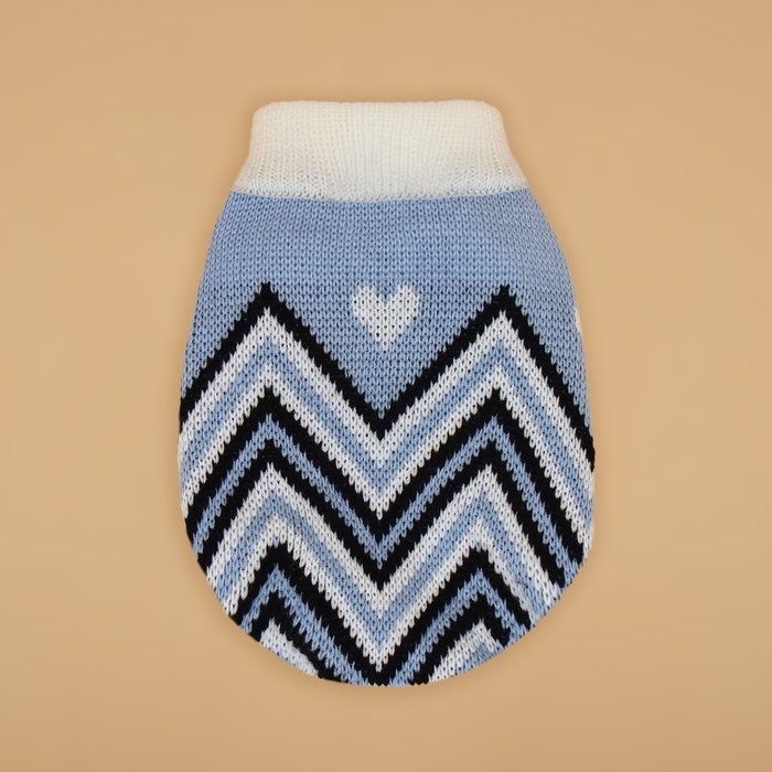 Свитер  Свитер "Волна", M (ДС 26, ОШ 26, ОГ 28-46 см), голубой