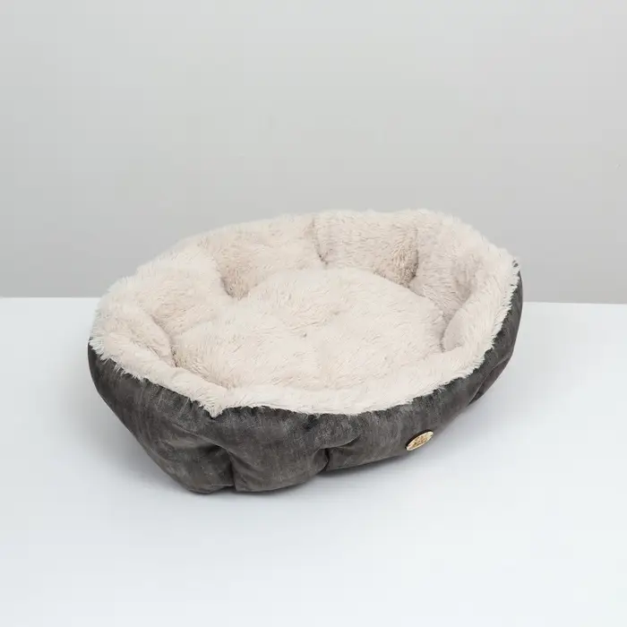 Лежанка-трансформер, 60&times;50&times;15 см, велюр, искусственный мех, цвет МИКС