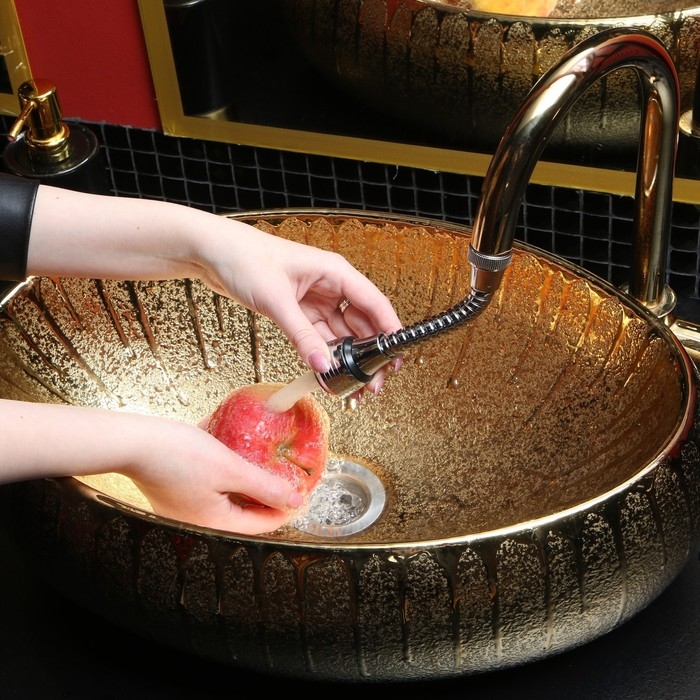 Аэратор ZEIN, регулировка потока, на гибком шланге, 160 мм, универсальный, пластик Аэратор ZEIN, регулировка потока, на гибком шланге, 160 мм, универсальный, пластик