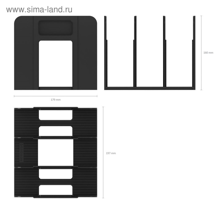 Лоток-сортер для бумаг вертикальный, 3 отделения, ErichKrause Techno Classic, чёрный