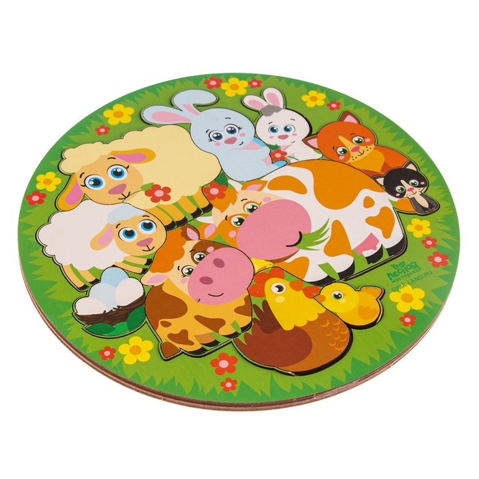 Головоломка логическая «Животные и детёныши», d=20 см Головоломка логическая «Животные и детёныши», d=20 см
