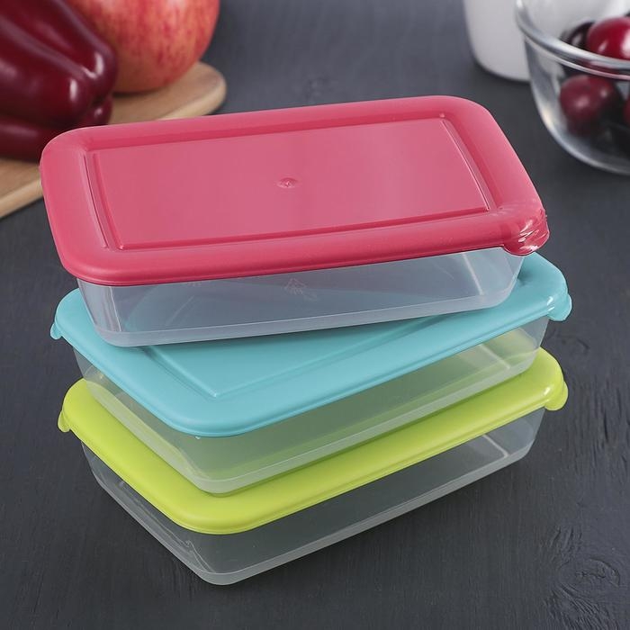 Контейнер пищевой «Лайт», 450 мл, цвет прозрачный, крышка МИКС Контейнер пищевой «Лайт», 450 мл, цвет прозрачный, крышка МИКС