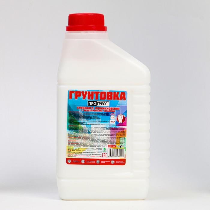 Грунтовка акриловая универсальная, глубокого проникновения Грунтовка акриловая универсальная, глубокого проникновения "ПРОГРЕСС" 1л