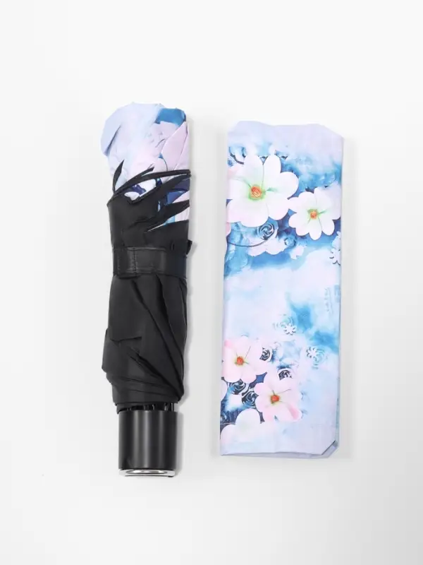 Зонт механический &laquo;Воздушные цветы&raquo;, эпонж, 4 сложения, 8 спиц, R=48/55 см, d=96 см, МИКС