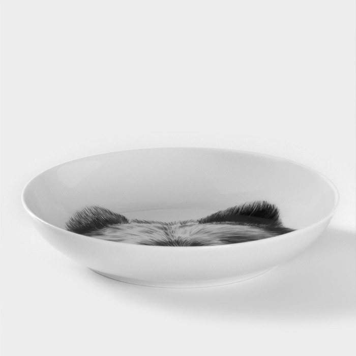 Тарелка фарфоровая глубокая «Медведь», 700 мл, d=20,5 см, белая Тарелка фарфоровая глубокая «Медведь», 700 мл, d=20,5 см, белая