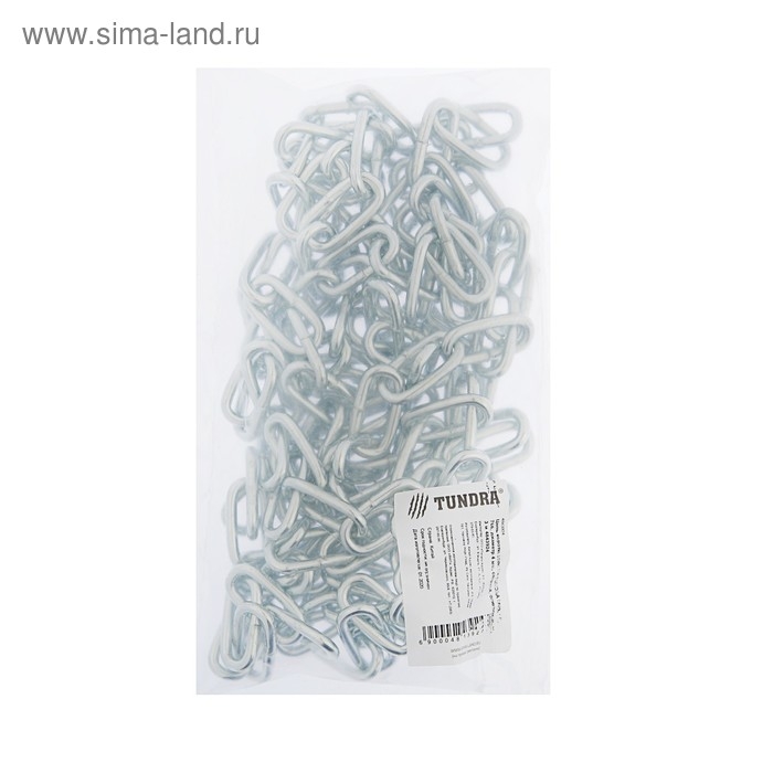 Цепь короткозвенная ТУНДРА krep, DIN766, диаметр 4 мм, сварная, оцинкованная, 3 м Цепь короткозвенная ТУНДРА krep, DIN766, диаметр 4 мм, сварная, оцинкованная, 3 м