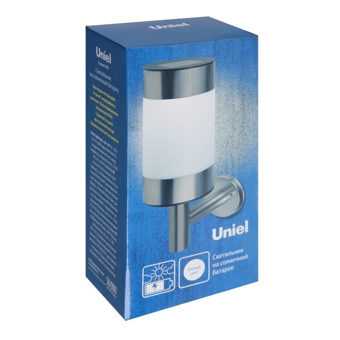 Садовый светильник Uniel Sydney на солнечной батарее, 7.5 × 22 × 11 см, свечение белое Садовый светильник Uniel Sydney на солнечной батарее, 7.5 × 22 × 11 см, свечение белое