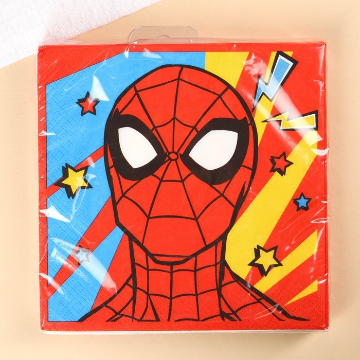 Салфетки бумажные Салфетки бумажные "Супермен", 33х33 см, 20 штук, 3-х слойные, Человек-паук