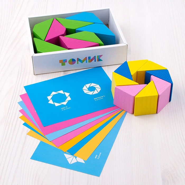 Конструктор деревянный «Треугольники Цветные»,16 элементов, 8 карточек с заданиями Конструктор деревянный «Треугольники Цветные»,16 элементов, 8 карточек с заданиями