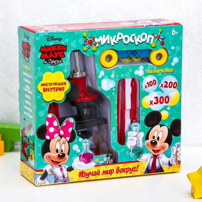Микроскоп «Микки Маус и друзья», с биноклем и пинцетами, цвет МИКС Микроскоп «Микки Маус и друзья», с биноклем и пинцетами, цвет МИКС