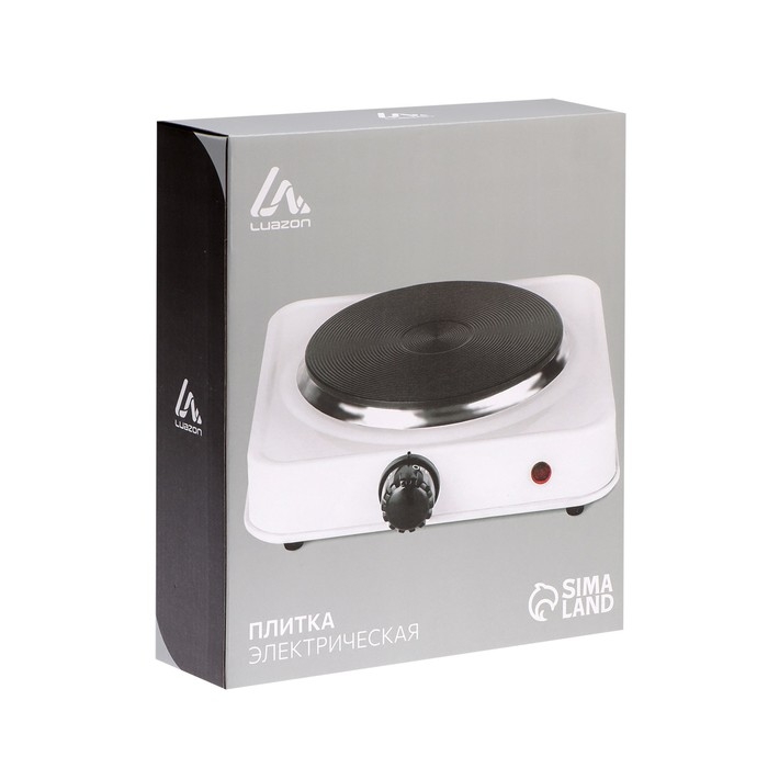 Плитка электрическая Luazon LHP-001, 1 конфорка, 1000 Вт, нагреватель спираль, черная Плитка электрическая Luazon LHP-001, 1 конфорка, 1000 Вт, нагреватель спираль, черная