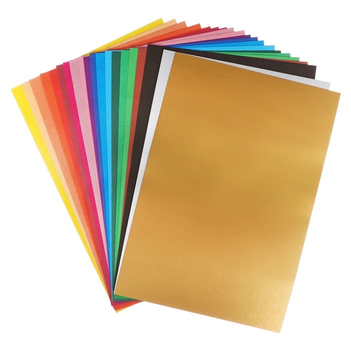 Картон цветной А4, 20 листов, 20 цветов, волшебный (золото+серебро) Calligrata, немелованный, 220 г/м2, в папке Картон цветной А4, 20 листов, 20 цветов, волшебный (золото+серебро) Calligrata, немелованный, 220 г/м2, в папке