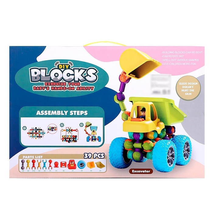 Конструктор шарнирный «Строительная техника», 39 деталей