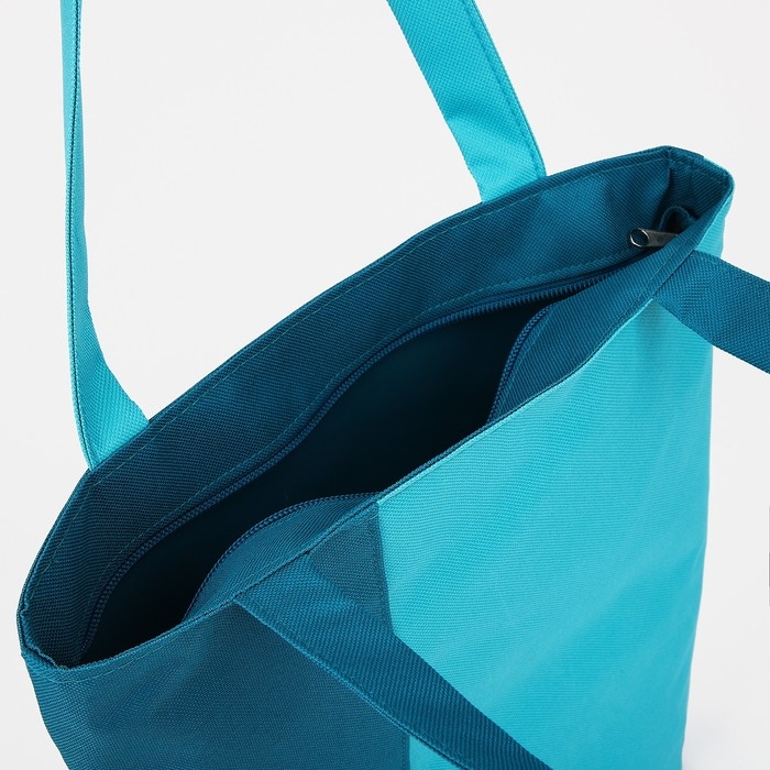 Сумка текстильная на молнии, цвет бирюзовый Сумка текстильная на молнии, цвет бирюзовый