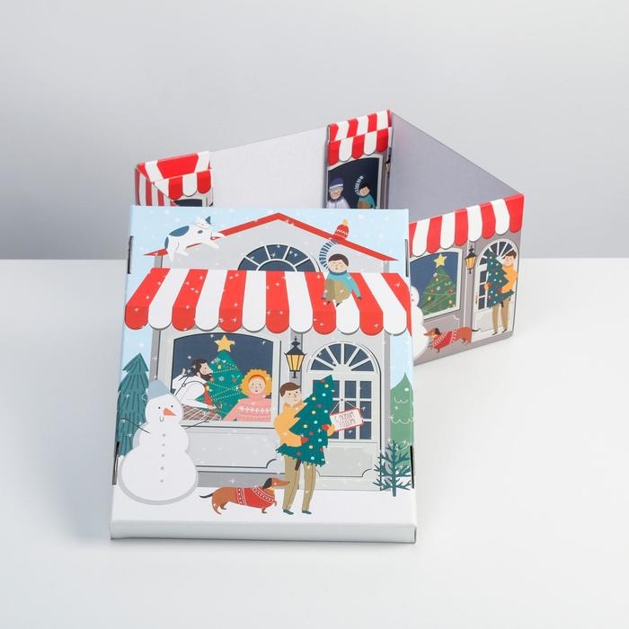 Коробка подарочная новогодняя складная «Зимний город», 31,2 х 25,6 х 16,1 см, Новый год Коробка подарочная новогодняя складная «Зимний город», 31,2 х 25,6 х 16,1 см, Новый год
