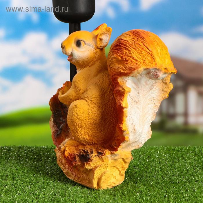 Садовый фонарь  Садовый фонарь "Белка с орешком под фонарем" 24х24см