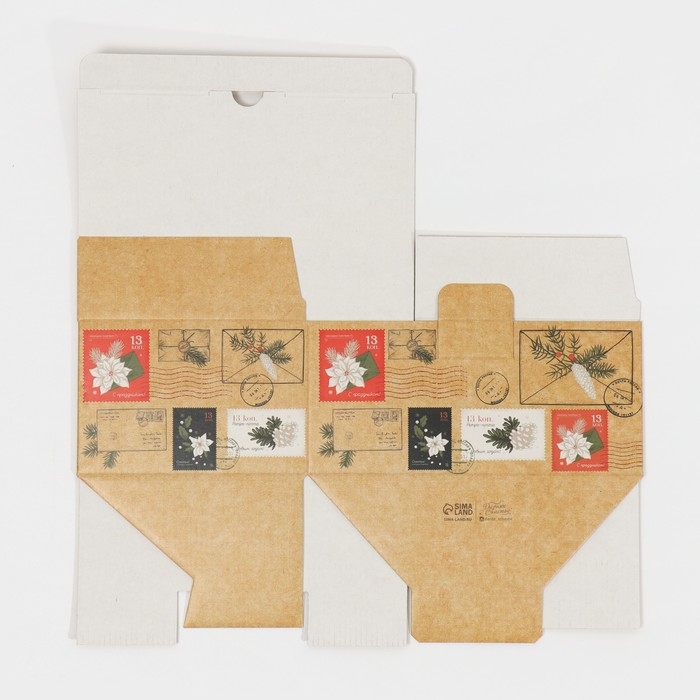 Коробка подарочная новогодняя складная «Почта», 22 х 15 х 10 см, Новый год Коробка подарочная новогодняя складная «Почта», 22 х 15 х 10 см, Новый год