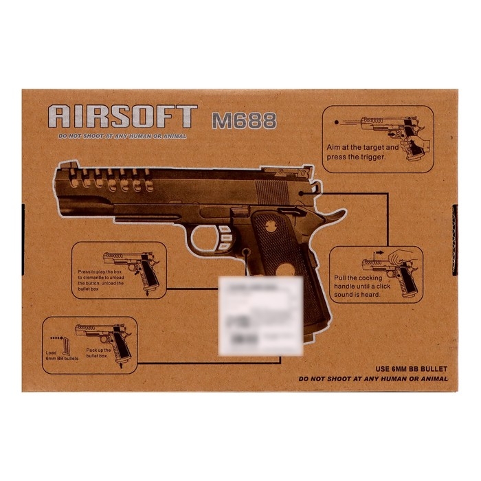 Детское оружие Пистолет М688, с металлическими элементами Детское оружие Пистолет М688, с металлическими элементами