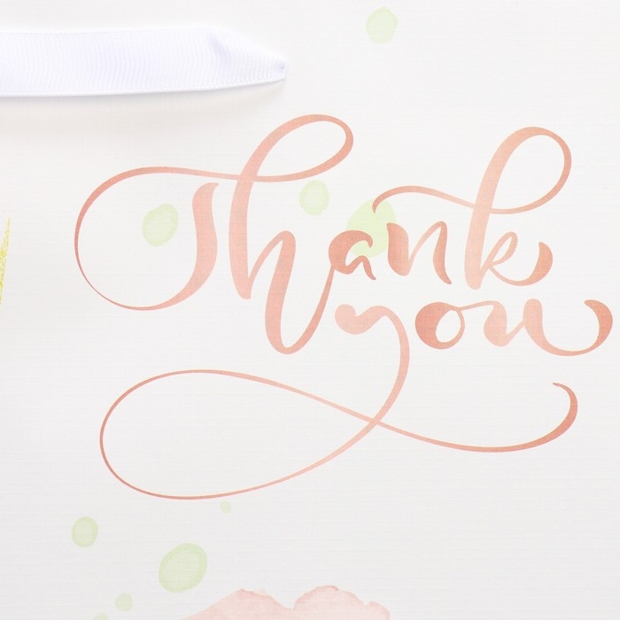 Пакет подарочный ламинированный, упаковка, «Спасибо», 25.4 х 30.5 х 12.7 см