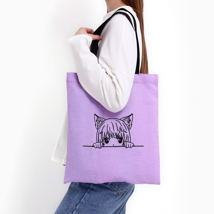 Шопер детский для девочки «Девочка», 35 х 0,5 х 40 см, вышивка, розовый Шопер детский для девочки «Девочка», 35 х 0,5 х 40 см, вышивка, розовый