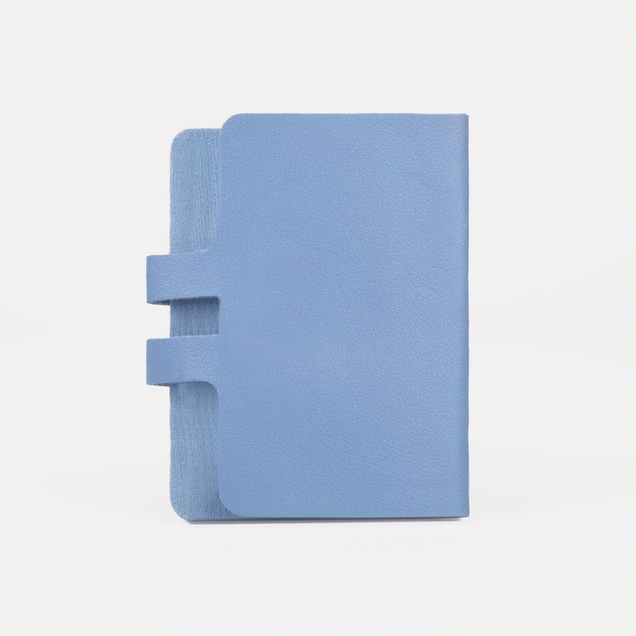 Визитница на кнопке на 24 карты, цвет голубой