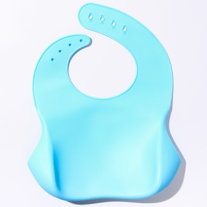 Нагрудник для кормления силиконовый с карманом, цвет голубой Нагрудник для кормления силиконовый с карманом, цвет голубой