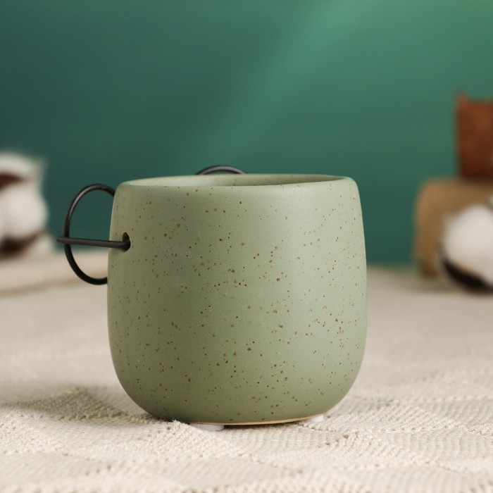 Горшок Горшок "Горшок который выжил" 7х7х7см, темно-зелёный