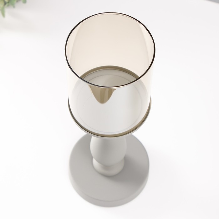 Подсвечник металл на 1 свечу d=10 см "Воланд" серый 11х11х36 см