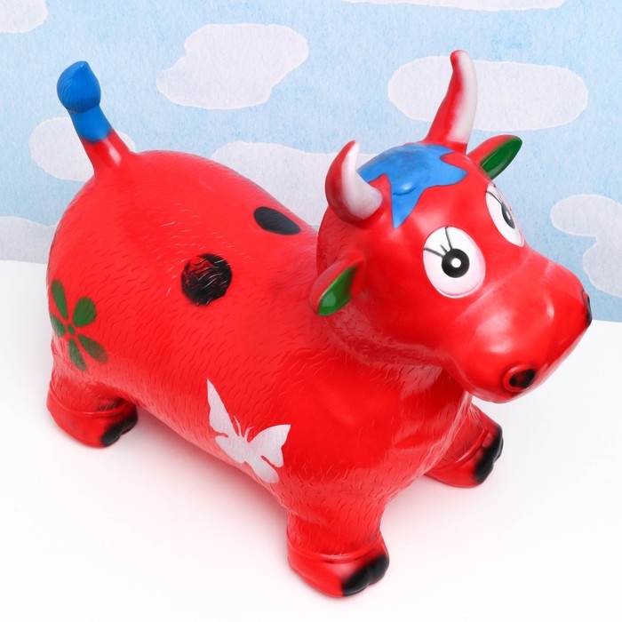 Игрушка - прыгун детская  Игрушка - прыгун детская "Коровка" резиновая надувная, 50х29см, красная