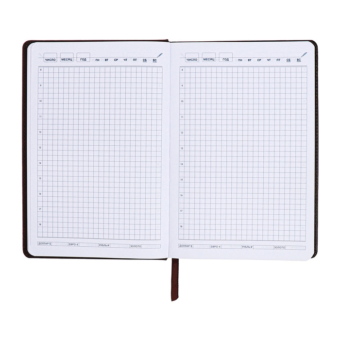 Ежедневник недатированный, А5, 140л, клетка, обл.кожзам, Зеленый Ежедневник недатированный, А5, 140л, клетка, обл.кожзам, Зеленый