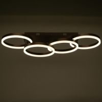 Люстра с ПДУ 1502/4 LED 160Вт 3000-6000К диммер кофе 98х30х17 см BayerLux