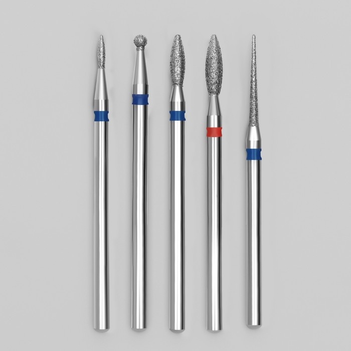 Фрезы алмазные для маникюра, 5 шт, форма АССОРТИ Фрезы алмазные для маникюра, 5 шт, форма АССОРТИ