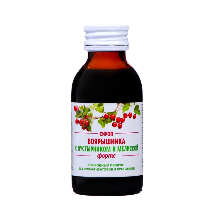 Сироп боярышника с пустырником и мелиссой форте, 100 мл Сироп боярышника с пустырником и мелиссой форте, 100 мл