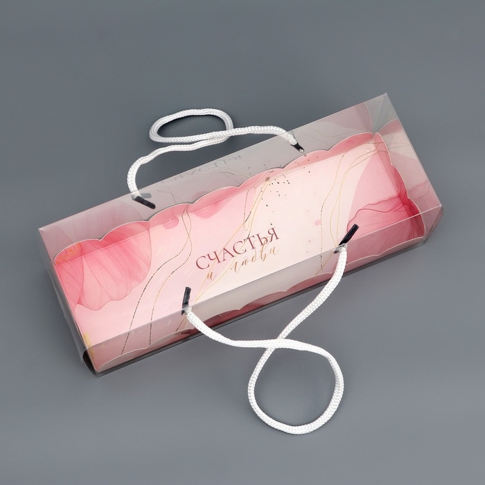 Коробка под рулет,  Коробка под рулет, "Счастья и любви", 22,5 х 7,8 х 7,8 см. Кондитерская упаковка