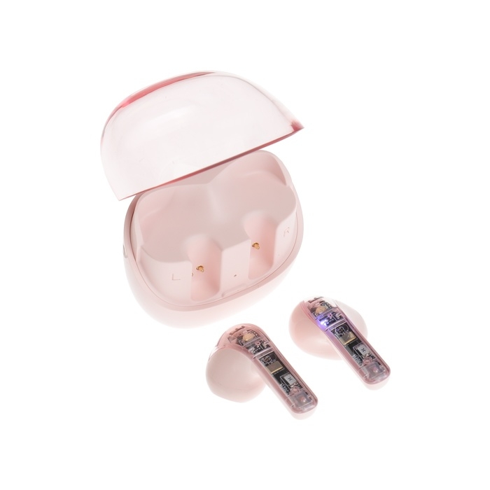 Наушники беспроводные R20, TWS, вкладыши, BT 5.3 , 30/200 мАч, шумоподавление, розовые
