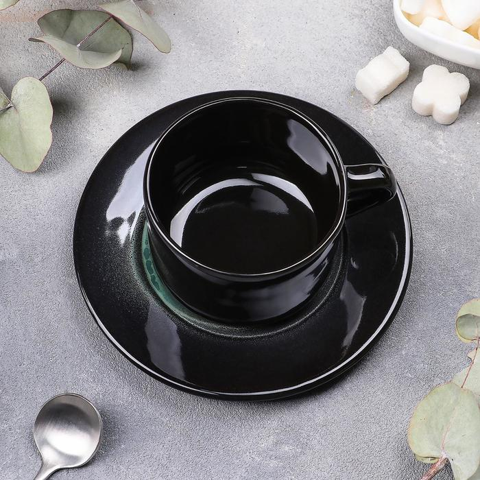 Чайная пара Verde notte, чашка 200 мл, блюдце d=15,5 см Чайная пара Verde notte, чашка 200 мл, блюдце d=15,5 см