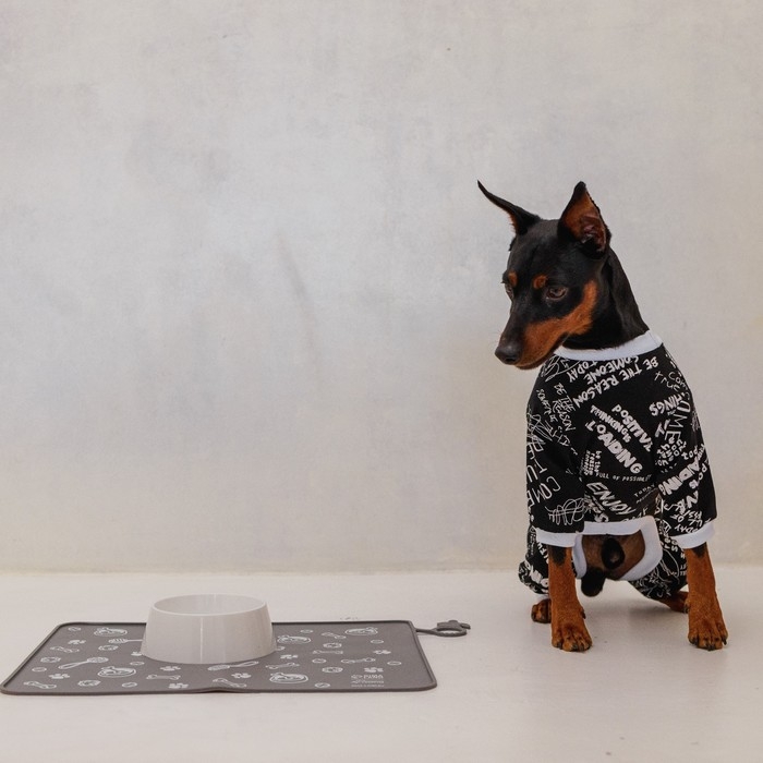 Коврик силиконовый под миску «Паттерн», 30х40 см, серый Коврик силиконовый под миску «Паттерн», 30х40 см, серый