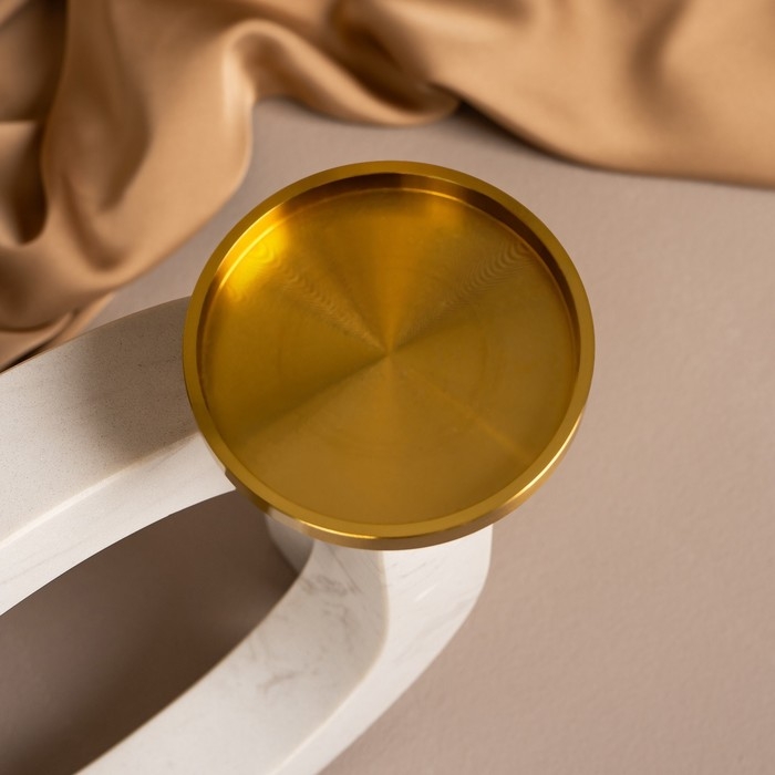 Подсвечник латунь, мрамор «Камелия» 19 х 18 х 8 см