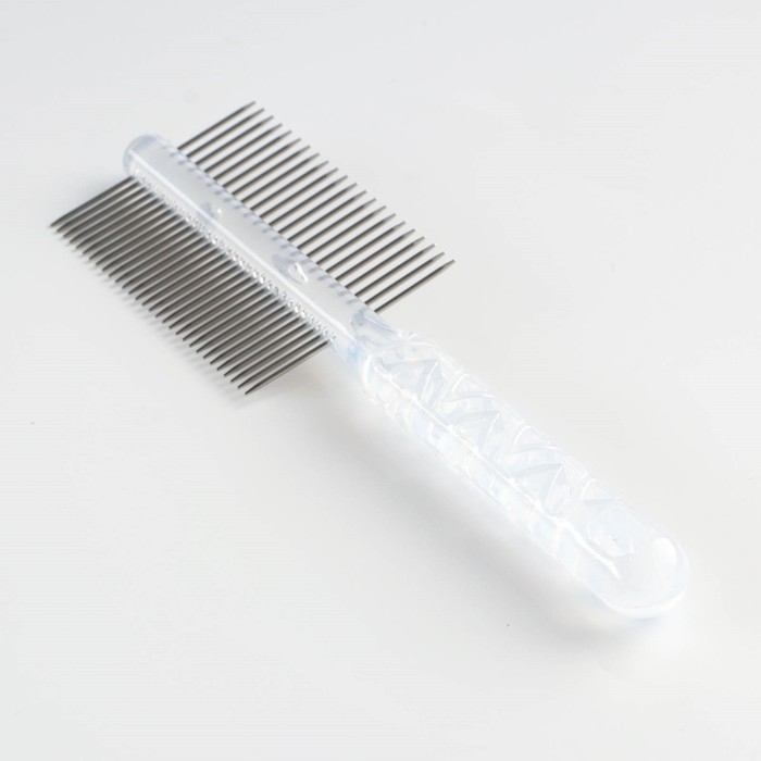 Расчёска для шерсти  Расчёска для шерсти "Пузырьки" двухсторонняя, прозрачная, 19,5 х 5,6 см