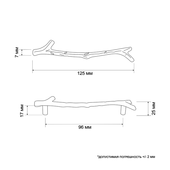 Ручка-скоба CAPPIO Ручка-скоба CAPPIO "Ветка" RSC009, м/о 96 мм, цвет черный