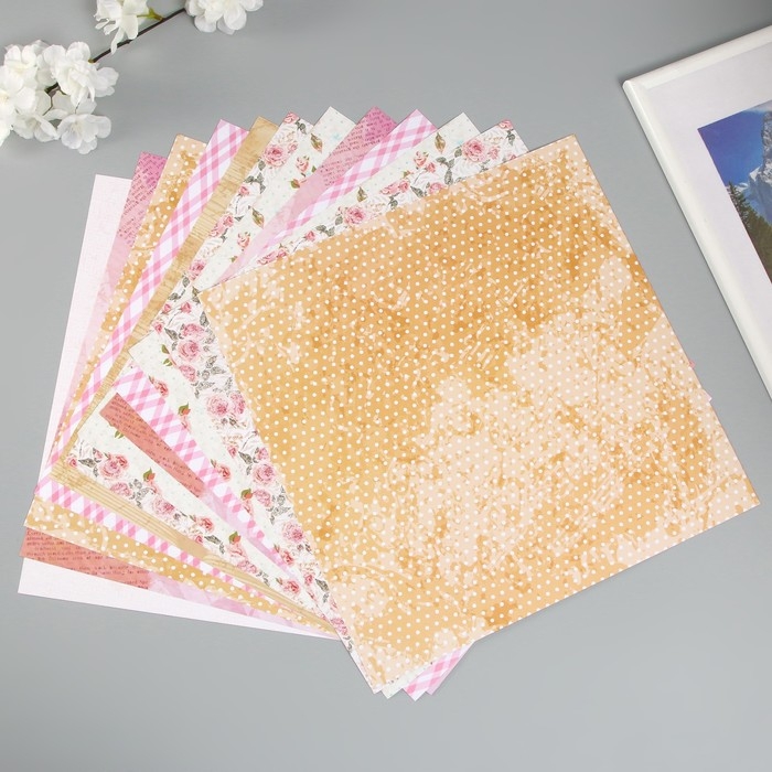 Бумага для скрапбукинга 30х30 см Бумага для скрапбукинга 30х30 см "Шебби-шик", двусторонняя, 12 листов, 12 дизайнов