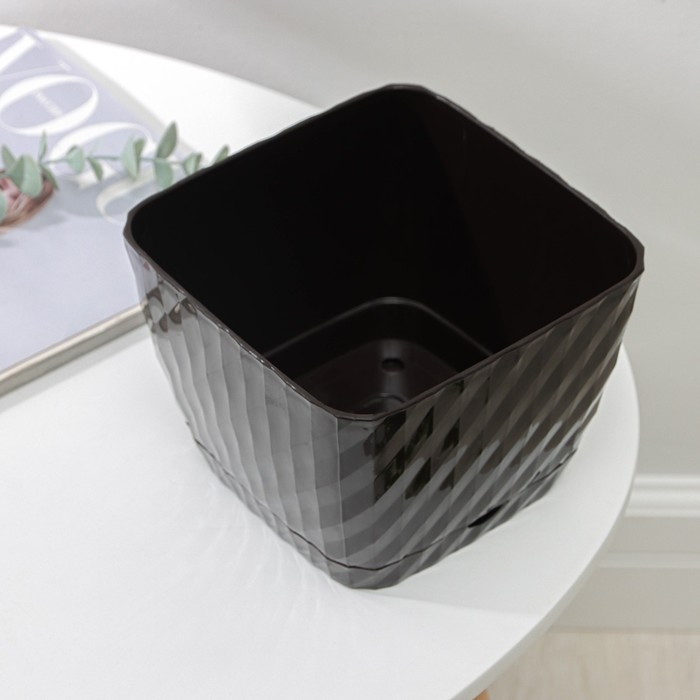 Горшок с поддоном «Классика», 4,5 л, цвет шоколадный Горшок с поддоном «Классика», 4,5 л, цвет шоколадный