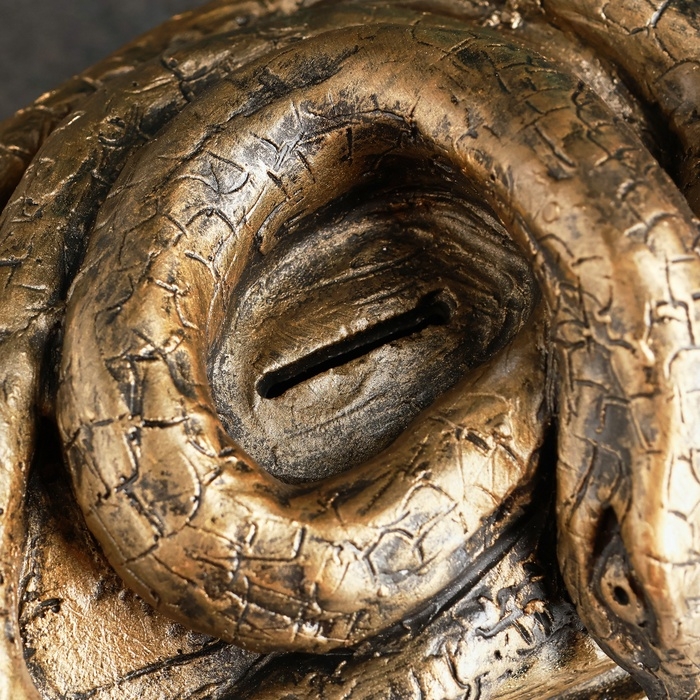 Новый год. Символ 2025. Копилка Новый год. Символ 2025. Копилка "Змея на сундуке" 16х11х14см, бронза