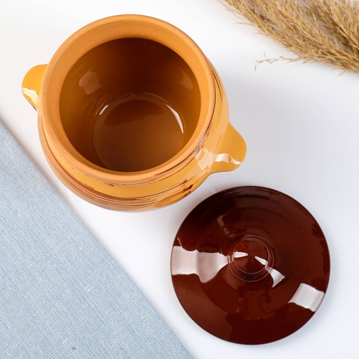 Набор горшков №5 с ручками 6х0,5л, оранжевая полоска Набор горшков №5 с ручками 6х0,5л, оранжевая полоска